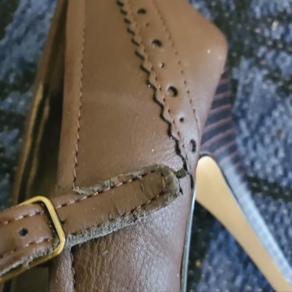 Fergalicious "enticing" Brown Peep Toe high Heel Size 9M US pump - Picture 8 of 9